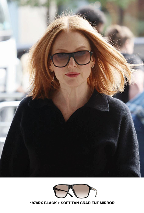 oliver peoples-1978RX black + soft tan gradient mirror