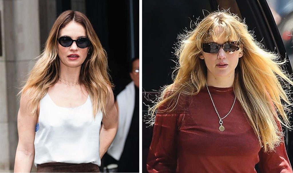 oliver peoples - lily jamesand jennifer lawrence
